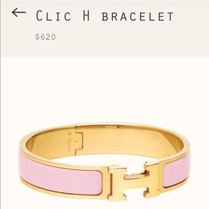 Hermes Clic H Bracelet Rose Dragee